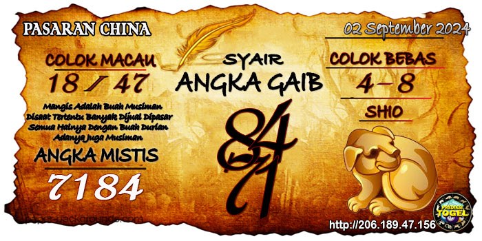 Prediksi Togel China Senin 02 September 2024