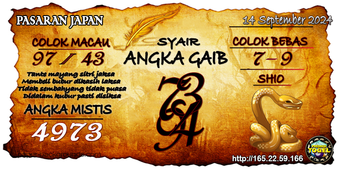 Prediksi Togel Japan Sabtu 14 September 2024