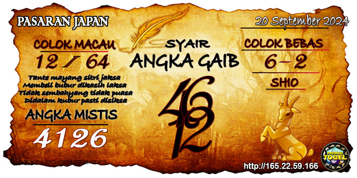 Prediksi Togel Japan Jumat 20 September 2024