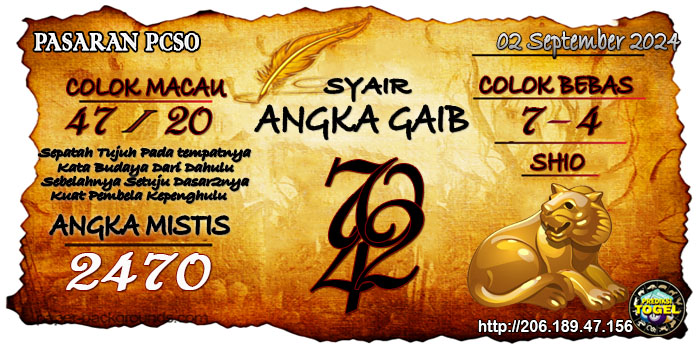 Prediksi Togel Pcso Senin 02 September 2024