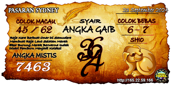 Prediksi Togel Sydney Senin 23 September 2024