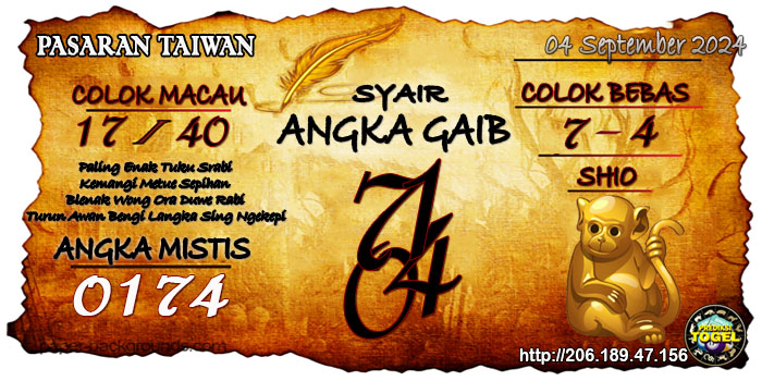 Prediksi Togel Taiwan Rabu 04 September 2024